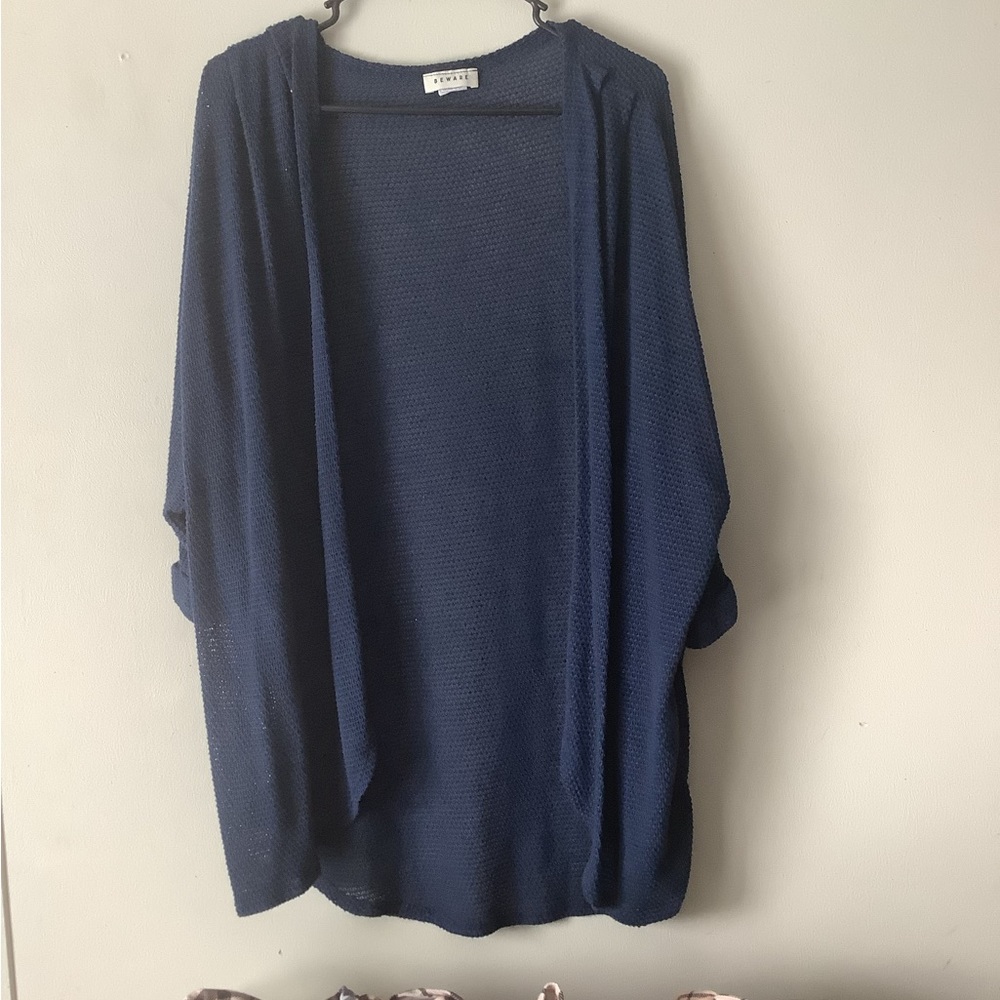 Elegant Navy Open-Front Cardigan